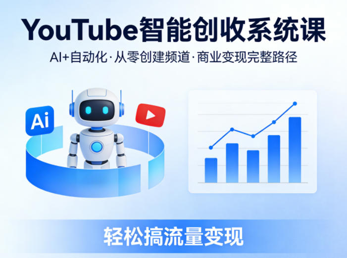 YouTube智能创收系统课，AI+自动化，从零创建YouTube频道并实现商业变现的完整路径，轻松搞流量变现-heixma
