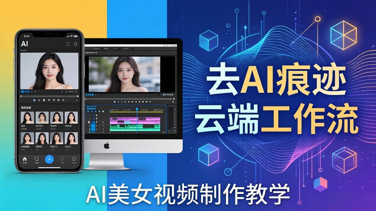 AI美女视频制作教学：去AI痕迹，云端工作流出图，手机电脑均可，不需要配置-heixma