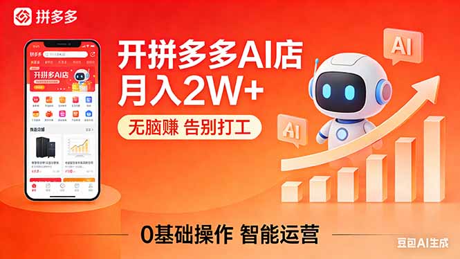 开一家拼多多AI店，月入2W+，无脑赚，告别打工，附SOP手册-heixma