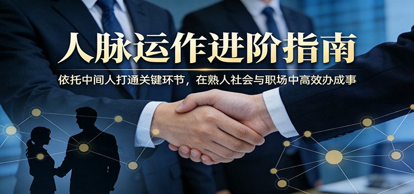 付费文章：人脉运作进阶指南，依托中间人打通关键环节，在熟人社会与职场中高效办成事-heixma