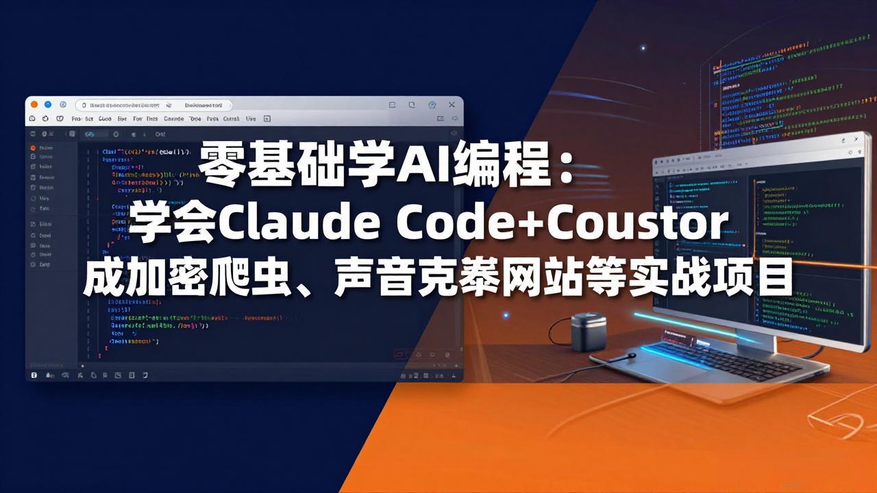 零基础学AI编程：学会Claude Code+Cursor完成加密爬虫、声音克隆网站等实战项目-heixma