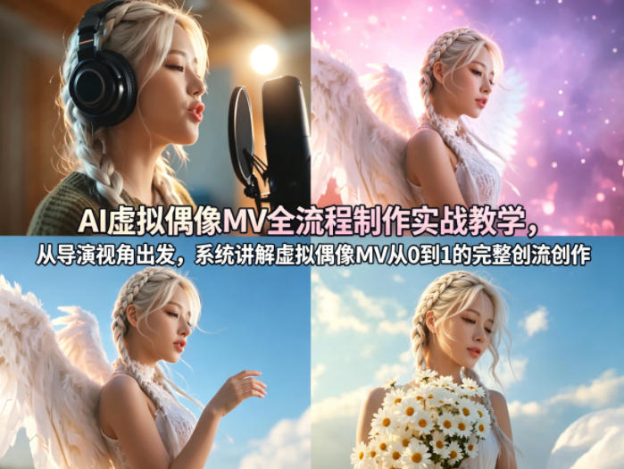 AI虚拟偶像MV全流程制作实战教学，从导演视角出发，系统讲解虚拟偶像MV从0到1的完整创作流程-heixma