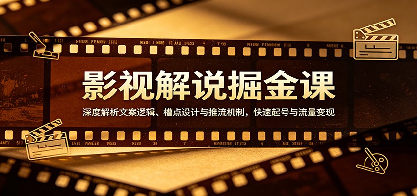 影视解说掘金课：深度解析文案逻辑、槽点设计与推流机制，快速起号与流量变现-heixma