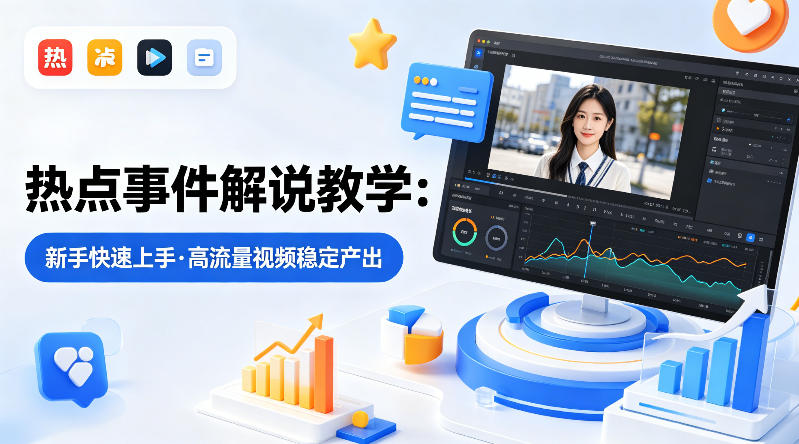 某大V的热点事件解说教学，新手也能快速上手，稳定产出高流量解说视频-heixma