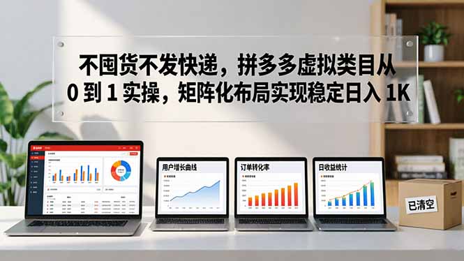 不囤货不发快递，拼多多虚拟类目从 0 到 1 实操，矩阵化布局实现稳定日入 1K-heixma