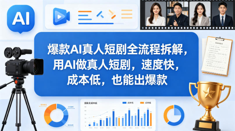 爆款AI真人短剧全流程拆解，用AI做真人短剧，速度快，成本低，也能出爆款-heixma