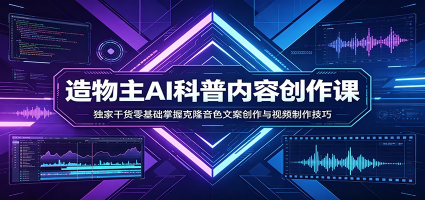 AI科普内容创作课：独家干货零基础掌握克隆音色文案创作与视频制作技巧-heixma