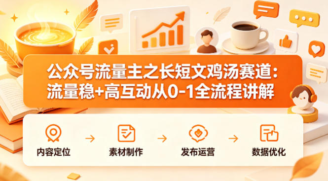 公众号流量主之长短文鸡汤赛道，流量稳+高互动，从0-1全流程讲解-heixma