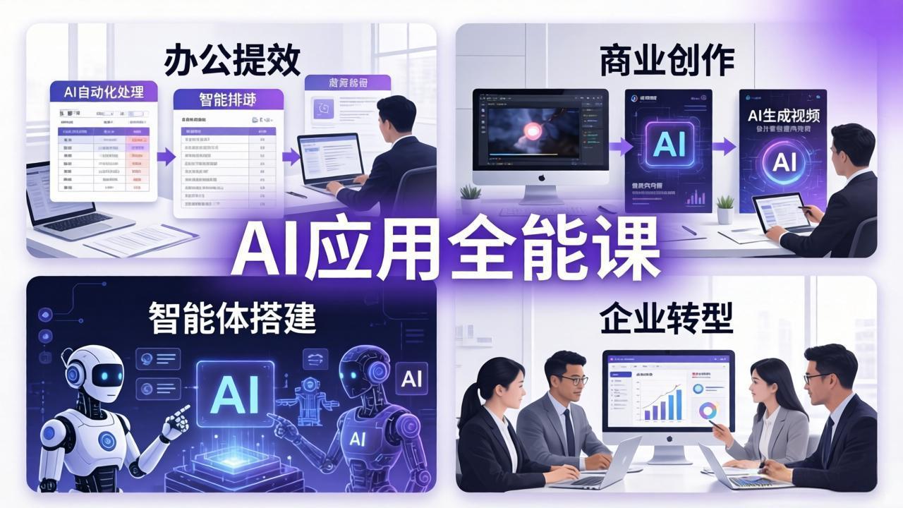 AIGC 应用师全能课-更新：办公提效、商业创作、智能体搭建、企业转型，一站式学会AI应用-heixma