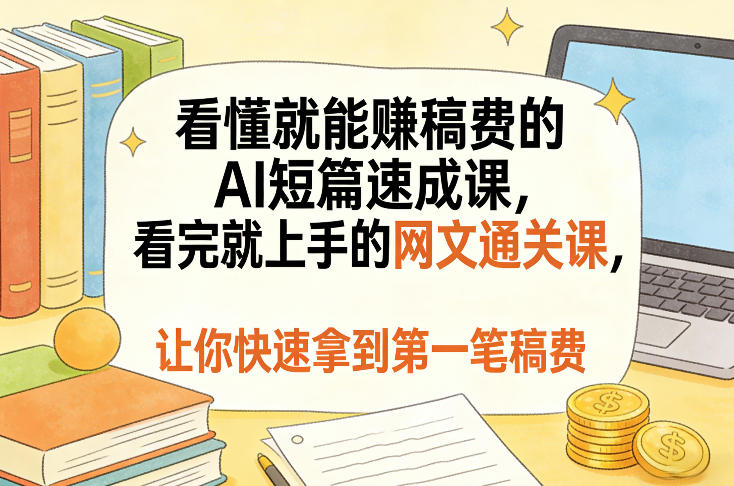 看懂就能賺稿费的AI短篇速成课，看完就上手的网文通关课，让你快速拿到第一笔稿费(更新4月)-heixma
