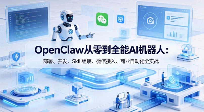 OpenClaw从零到全能AI机器人：部署、开发、Skill组装、微信接入、商业自动化全实战-heixma
