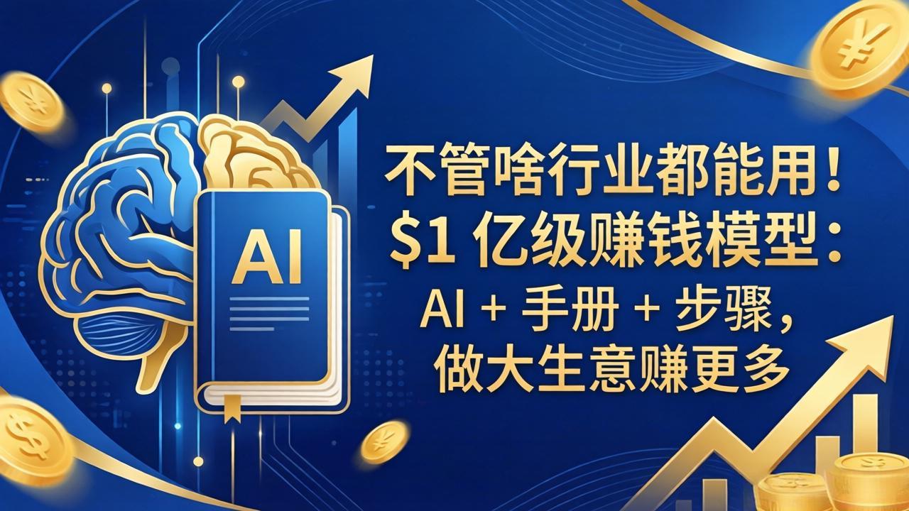 不管啥行业都能用！$1 亿级赚钱模型：AI + 手册 + 步骤，做大生意赚更多-heixma