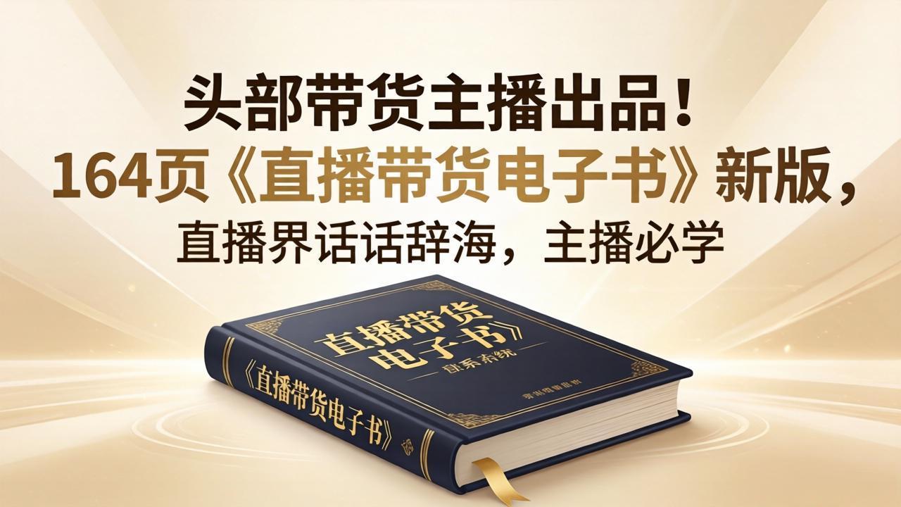 头部带货主播出品！164页《直播带货电子书》新版，直播界话术辞海，主播必学-heixma
